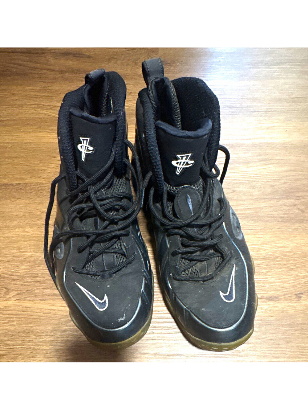 Nike Men's Black High-Top Basketball Sneakers Lace-Up Rubber Outsole